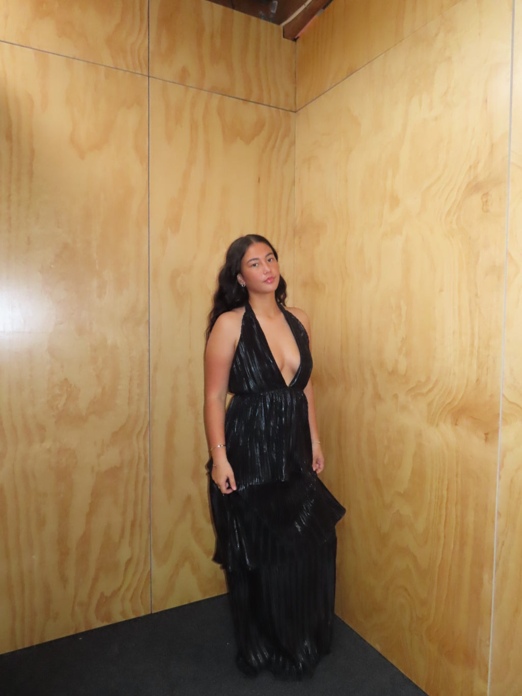 Accordion Halter Dress